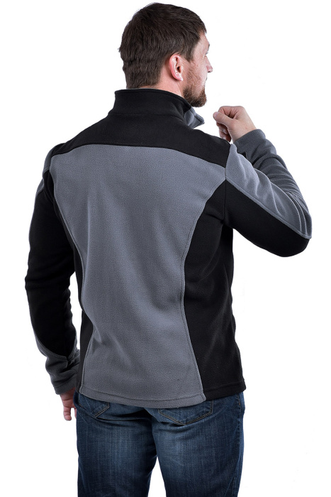 Толстовка «КУР 748» флис серая с чёрным